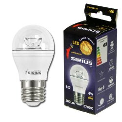 Лампа светодиодная LED 1-LS-1403 6w 2700K E27 G45 SIRIUS